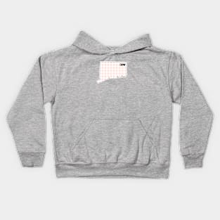 USA States: Connecticut (pink plaid) Kids Hoodie